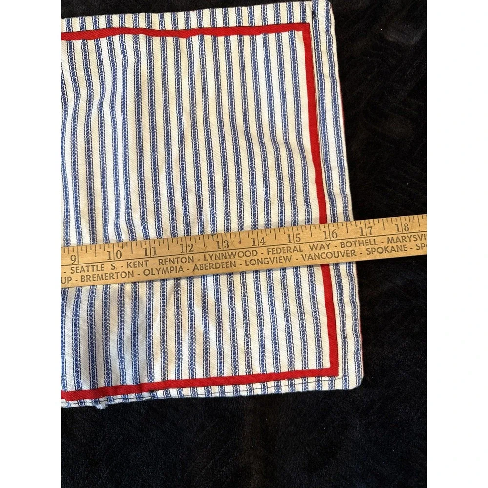 2 Placemats Apple‎ Country Blue Stripe Red Bandana Reversible FLAW - Picture 6 of 8
